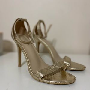 Gold strap heeled sandals